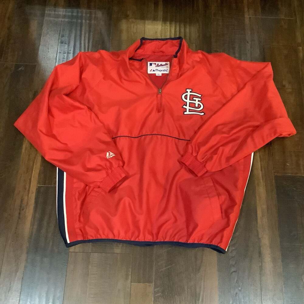 Majestic St. Louis Cardinals Authentic Collection MLB 1/4 Zip Windbreaker XL